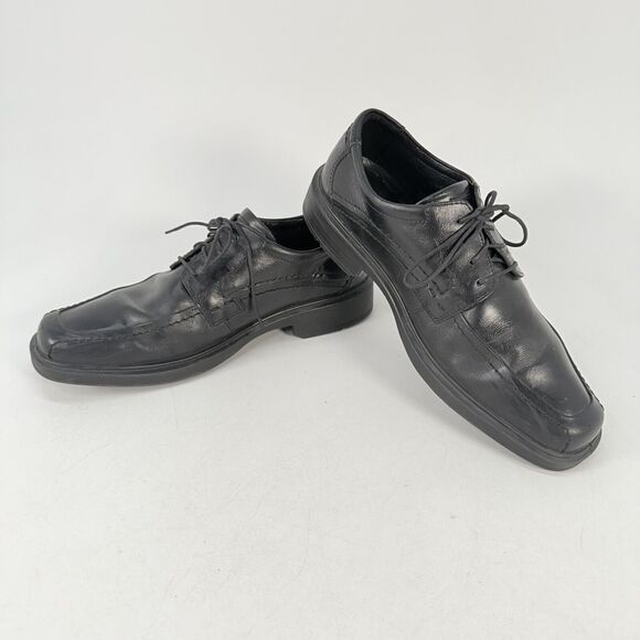 Ecco Berlin Apron Toe Oxford Loafers 49784 Black Leather Men’s Size 43 (9/9.5) - Picture 1 of 11